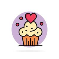 bolo cupcake muffins doces assados círculo abstrato fundo ícone de cor plana vetor