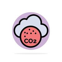 ar dióxido de carbono CO2 poluição abstrata círculo fundo ícone de cor plana vetor