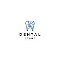 modelo de design de ícone de logotipo de arte de linha de pedra dental vetor