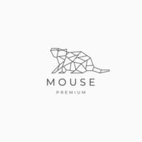 modelo de design de ícone de vetor de logotipo de arte de linha geométrica de mouse