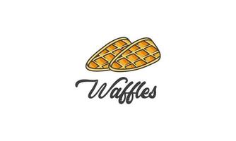 waffle sobremesa comida doce padaria logotipo vetor