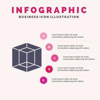 design gráfico ferramenta ícone sólido infográficos 5 passos apresentação fundo vetor