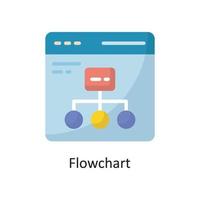 ilustração de design de ícone plana de vetor de fluxograma. símbolo de computação em nuvem no arquivo eps 10 de fundo branco