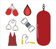 coleção de ferramentas de equipamentos de boxe vetor