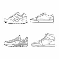 sapato sapatilha. conceito. projeto plano. ilustração vetorial. tênis em estilo simples. vista lateral do tênis. tênis da moda. vetor