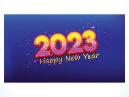 feliz ano novo 2023, plano de fundo, efeito de texto em negrito 3d, design de tipografia de texto, efeitos de texto, efeito de texto de fundo vetor