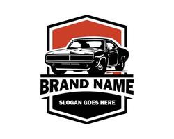 Dodge challenger ss 1970 vector logo isolado no fundo branco melhor vista lateral para crachá, emblema, ícone disponível em 10 eps