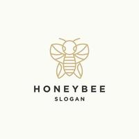 modelo de design de ícone de logotipo de abelha de mel vetor