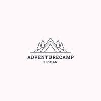 ilustração em vetor modelo de design de ícone de logotipo de acampamento de aventura