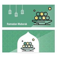 banner de conceito ramadan kareem com padrões islâmicos vetor