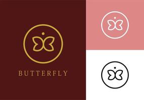 logotipo da borboleta, adequado para boutique, salão e spa. vetor