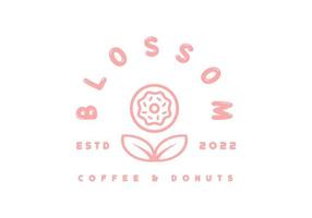 logotipo da flor donut, adequado para lojas de donuts, cafés e outros. vetor