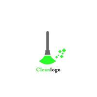 logotipo de vassoura saudável para uma empresa de serviços de limpeza. vetor