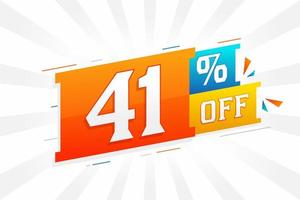 41% de desconto no design de campanha promocional especial 3D. 41 de oferta de desconto 3d para venda e marketing. vetor