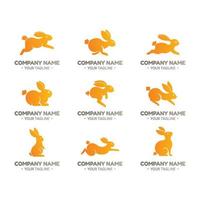 conjunto de logotipos de elemento de coelho vetor