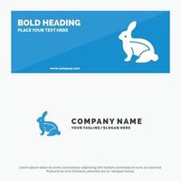 coelhinho da páscoa coelho da páscoa banner de site de ícone sólido e modelo de logotipo de negócios vetor