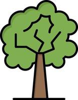 modelo de banner de ícone de vetor de ícone de cor plana de crescimento de planta de árvore