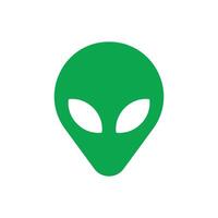 eps10 vetor verde extraterrestre rosto alienígena ou ícone de arte sólida cabeça isolado no fundo branco. símbolo alienígena em um estilo moderno simples e moderno para o design do seu site, logotipo e aplicativo móvel