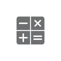 calculadora eletrônica de vetor cinza eps10 ou ícone de arte sólida matemática isolado no fundo branco. símbolos matemáticos em um estilo moderno simples e moderno para o design do seu site, logotipo e aplicativo móvel