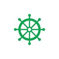 ícone da arte abstrata do volante do navio vetor eps10 verde isolado no fundo branco. símbolo de direção do capitão em um estilo moderno simples e moderno para o design do seu site, logotipo e aplicativo móvel