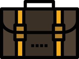 modelo de banner de ícone de vetor de ícone de cor plana de saco de mochila escritório de viagem