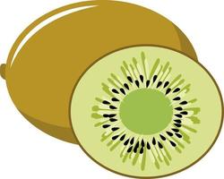 pedaço de kiwi, ilustração, vetor em fundo branco.