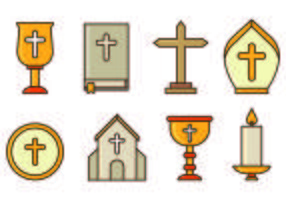 Conjunto de Ícones da Semana Santa vetor