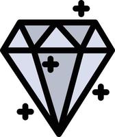 modelo de banner de ícone de vetor de ícone de cor plana de prêmio de sucesso de cristal de diamante