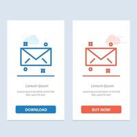 mensagem e-mail e-mail azul e vermelho baixe e compre agora modelo de cartão de widget da web vetor