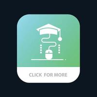 design de ícone de aplicativo móvel de educação on-line de graduação de mouse vetor