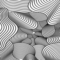 fundo da apresentação abstrata da curva da onda 3D moderna. fundo da camada de linhas. decoração de listras abstratas, padrão, ilustração vetorial 3d. fundo preto e branco vetor