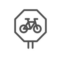 contorno de ícone de bicicleta e transporte e vetor linear.