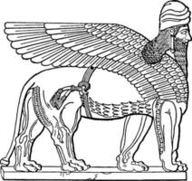 deus assírio nergal, ilustração vintage. vetor