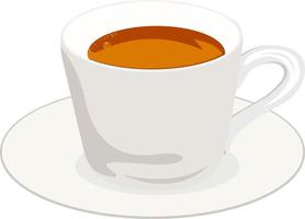 xícara de chá branco, ilustração, vetor em fundo branco