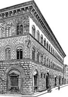 palácio de riccardi, ilustração vintage. vetor