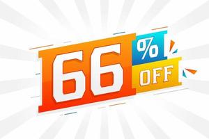 66% de desconto no design de campanha promocional especial 3D. 66 de oferta de desconto 3d para venda e marketing. vetor