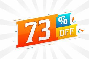 73% de desconto no design de campanha promocional especial 3D. 73 de oferta de desconto 3d para venda e marketing. vetor