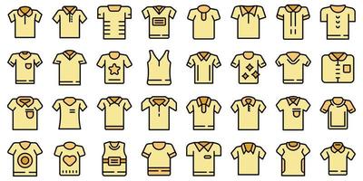 conjunto de ícones de camiseta vector plana
