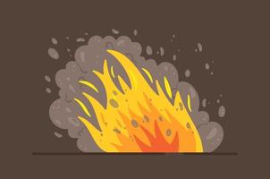 ilustração em vetor do conceito de fogo. isolado no fogo ardente de fundo branco. desastre natural.