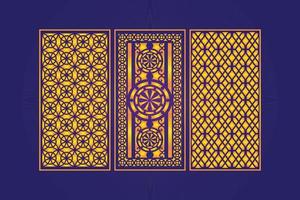 modelo de painéis de corte a laser decorativo islâmico com textura geométrica abstrata e laser floral vetor