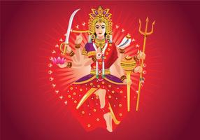 Ilustração vetorial de Goddess Durga in Subho Bijoya vetor