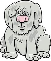 personagem animal em quadrinhos de cachorro desgrenhado cinza dos desenhos animados vetor