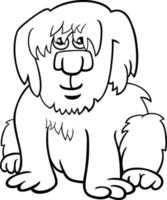 desenho de personagem de cachorro desgrenhado de desenho para colorir vetor