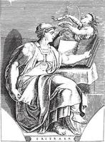 sibila de erythrae, adamo scultori, depois de michelangelo, 1585, ilustração vintage. vetor