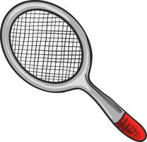 raquete de tênis cinza, ilustração, vetor em fundo branco
