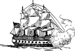 navio, ilustração vintage vetor