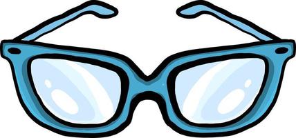 óculos azuis, ilustração, vetor em fundo branco.