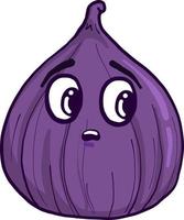 figo roxo com medo, ilustração, vetor em um fundo branco.