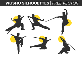 Wushu silhouettes vector grátis