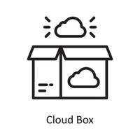 ilustração de design de ícone de contorno de caixa de nuvem em vetor. símbolo de computação em nuvem no arquivo eps 10 de fundo branco vetor